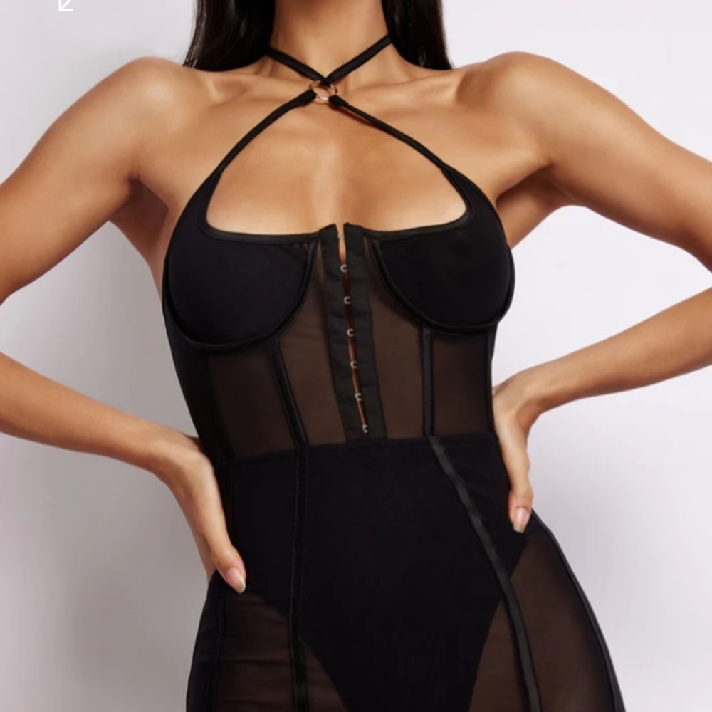 Meshki jonee XS corset dress sheer sexy ring choker dress